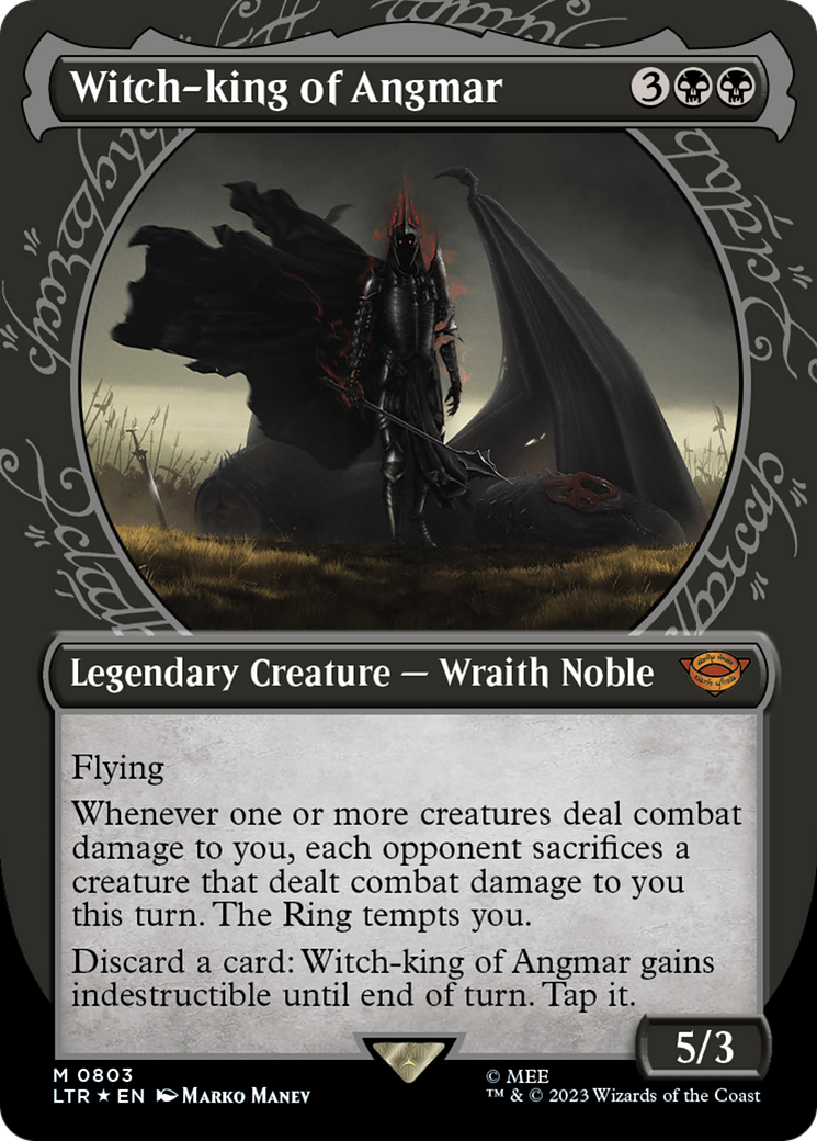 Witch-king of Angmar (Showcase) (Surge Foil) (LTR-803) - The Lord of the Rings: Tales of Middle-earth: (Showcase) (Borderless) Foil
