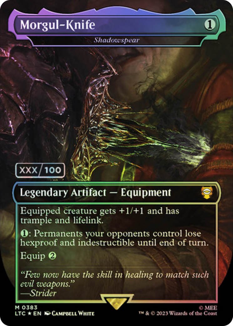 Morgul-Knife - Shadowspear (Serial Numbered) (LTC-383Z) - Tales of Middle-earth Commander / Morgul-Knife (Borderless) Foil