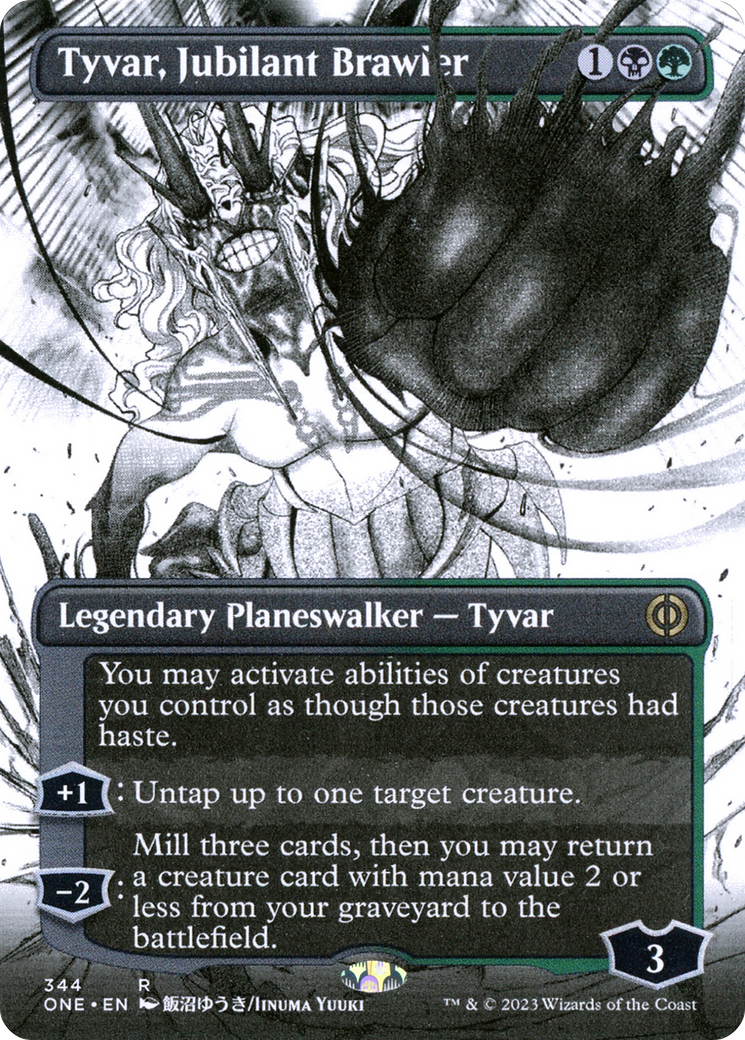 Tyvar, Jubilant Brawler (Borderless) (ONE-344) - Phyrexia: All Will Be One: (Showcase) (Borderless)