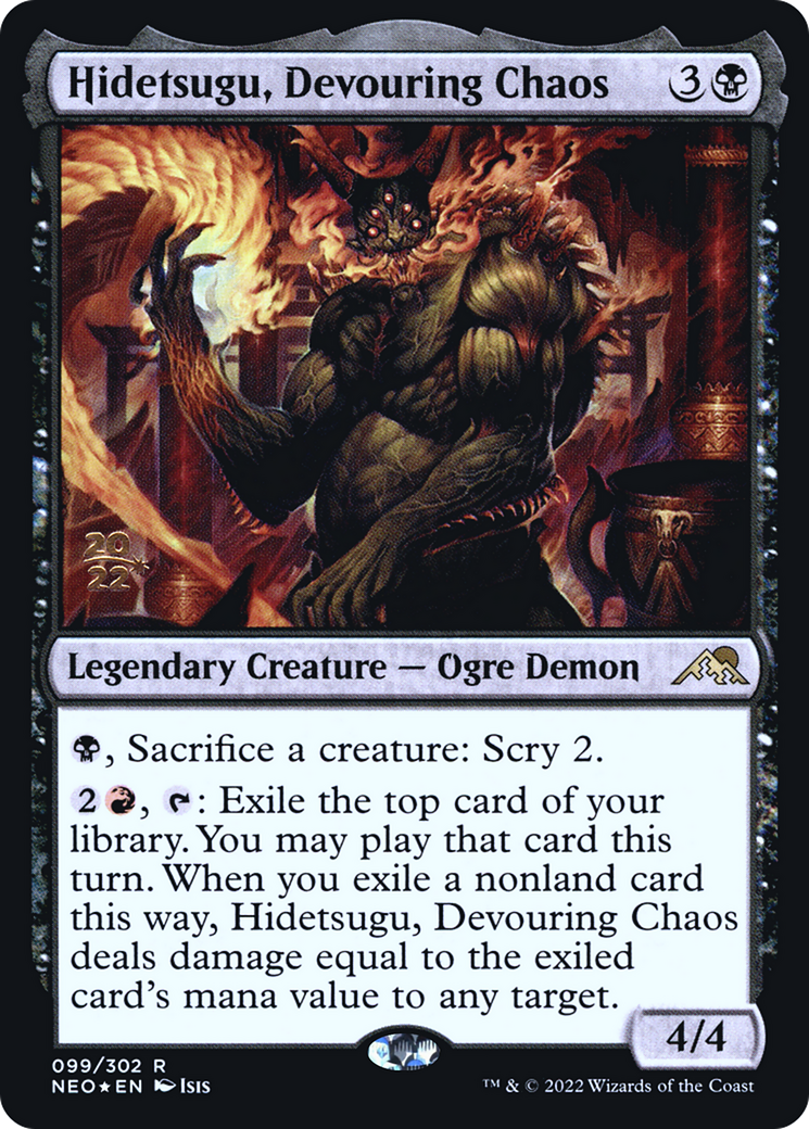 Hidetsugu, Devouring Chaos (PRE-99S) - Kamigawa: Neon Dynasty Promos Foil