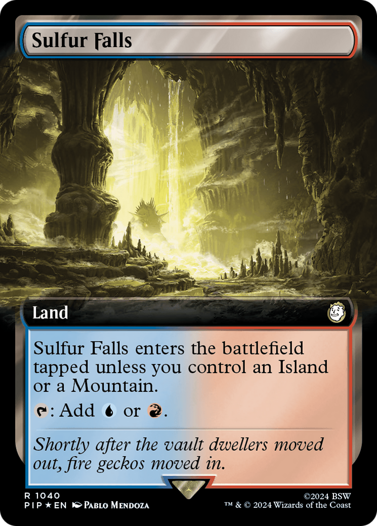 Sulfur Falls (Extended Art) (Surge Foil) (PIP-1040) - Fallout: (Extended Art) Foil