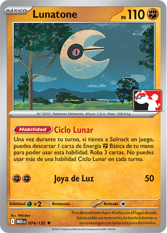 Lunatone 074/132  - Holofoil Prize Pack Series Cards - Rare