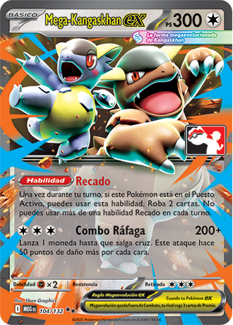 Mega Kangaskhan ex 104/132  - Holofoil Prize Pack Series Cards - Double Rare