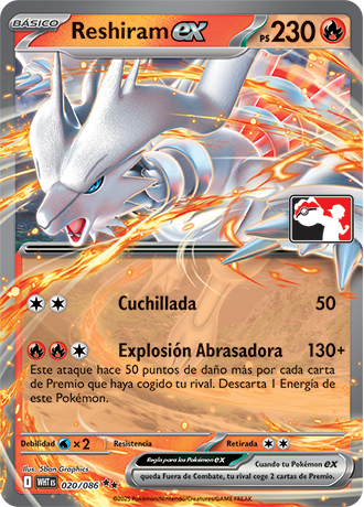 Reshiram ex 020  - Holofoil Prize Pack Series Cards - Double Rare