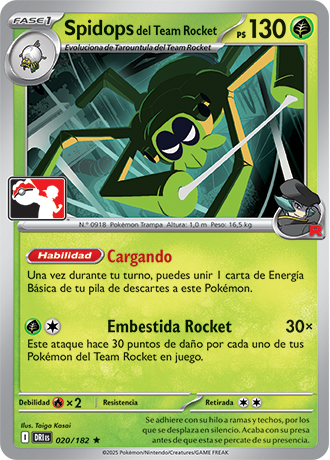 Team Rocket's Spidops 020/182  - Holofoil Prize Pack Series Cards - Rare