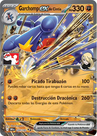 Cynthia's Garchomp ex 104/182  - Holofoil Prize Pack Series Cards - Double Rare