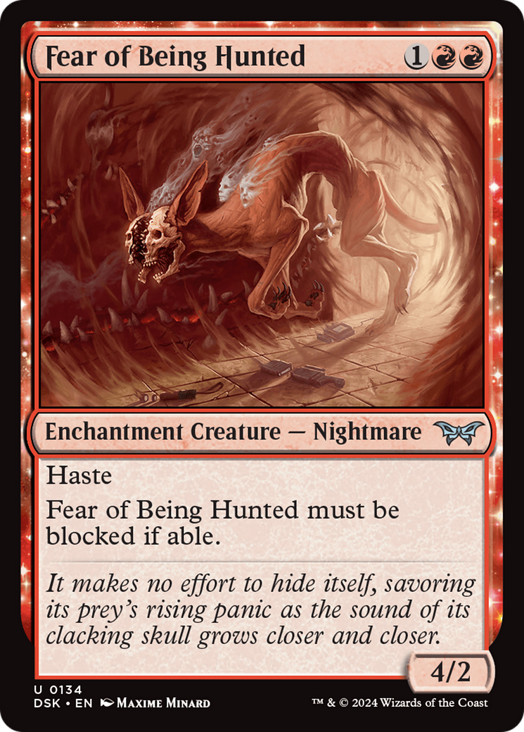 Fear of Being Hunted (DSK-134) - Duskmourn: House of Horror: (enchantment)