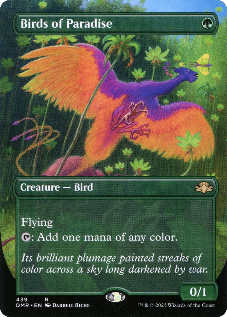 Birds of Paradise (Borderless) (DMR-439) - Dominaria Remastered (Borderless)