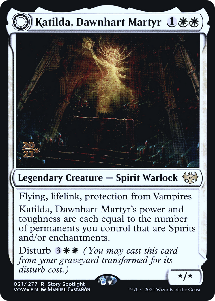 Katilda, Dawnhart Martyr (PRE-21S) - Innistrad: Crimson Vow Promos: (Double Faced Transform) Foil