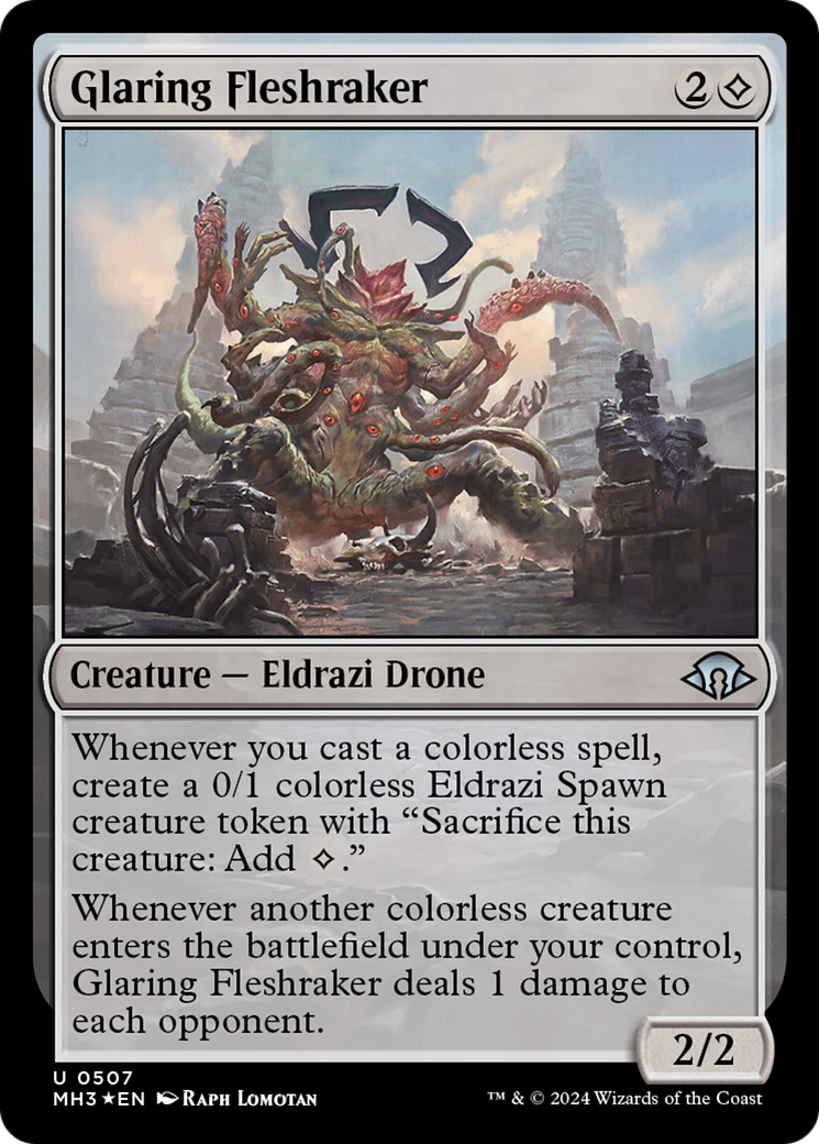 Glaring Fleshraker (Ripple Foil) (MH3-507) - Modern Horizons 3 Foil