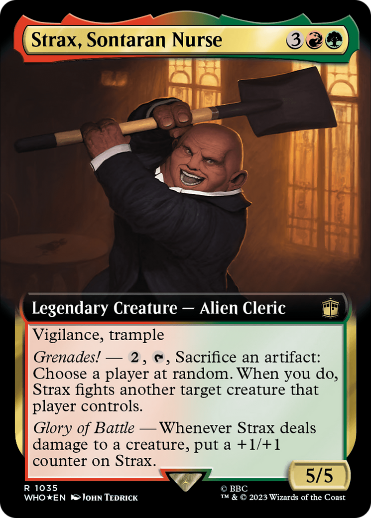 Strax, Sontaran Nurse (Extended Art) (Surge Foil) (WHO-1035) - Doctor Who: (Extended Art) Foil