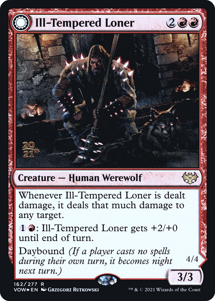 Ill-Tempered Loner (PRE-162S) - Innistrad: Crimson Vow Promos: (Double Faced Transform) Foil