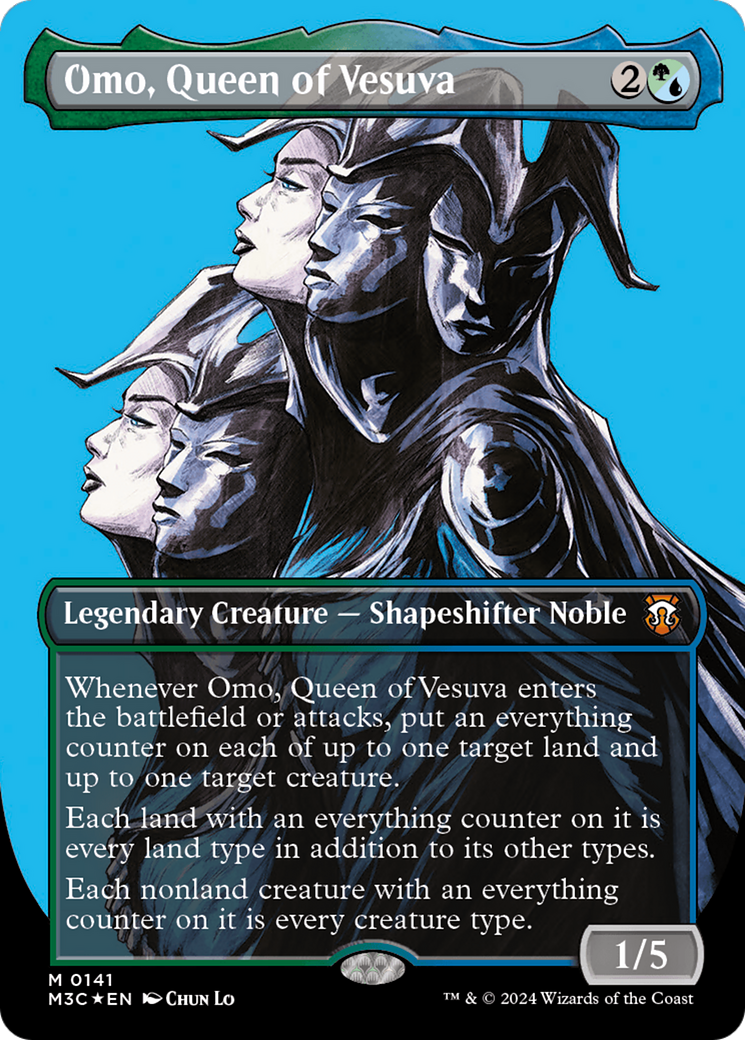 Omo, Queen of Vesuva (Borderless) (Ripple Foil) (M3C-141) - Modern Horizons 3 Commander (Borderless) Foil