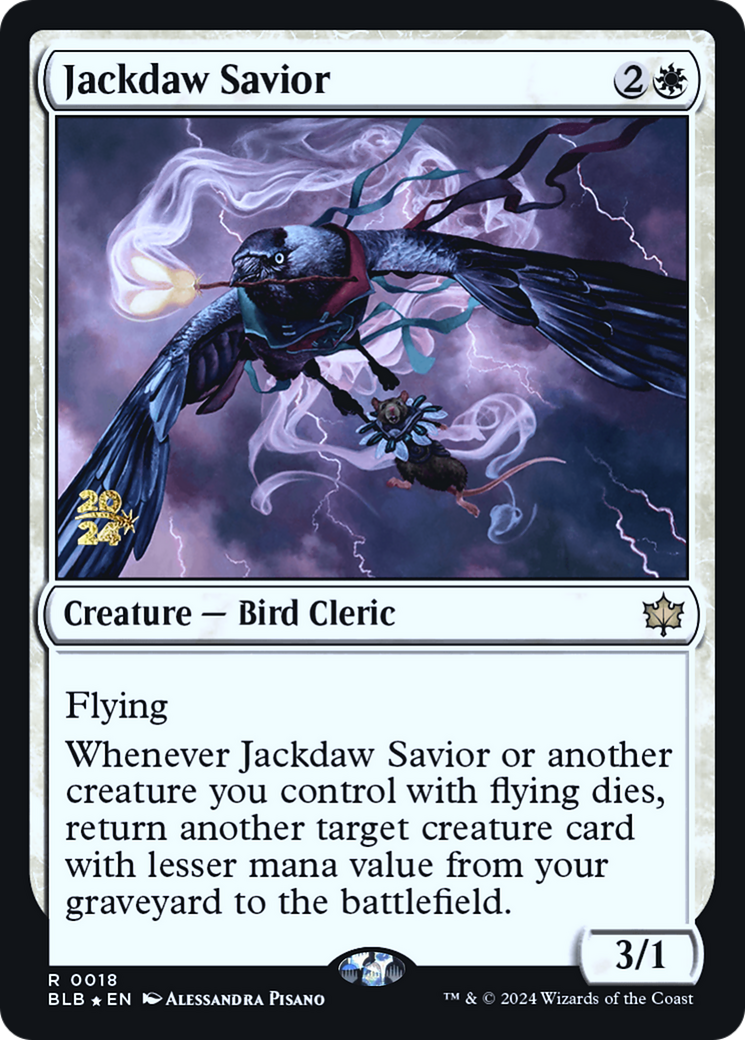 Jackdaw Savior (PRE-18S) - Bloomburrow Promos Foil