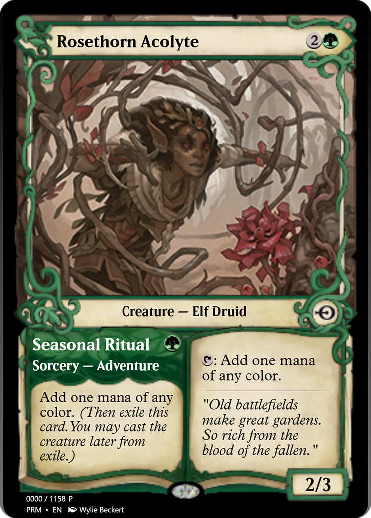 Rosethorn Acolyte // Seasonal Ritual (PRM-78842) - Magic Online Promos Foil
