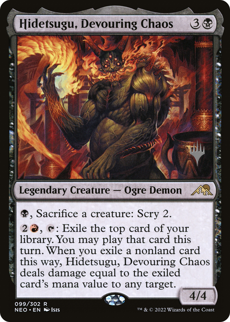 Hidetsugu, Devouring Chaos (PPNEO-099) - Kamigawa: Neon Dynasty Promos Foil