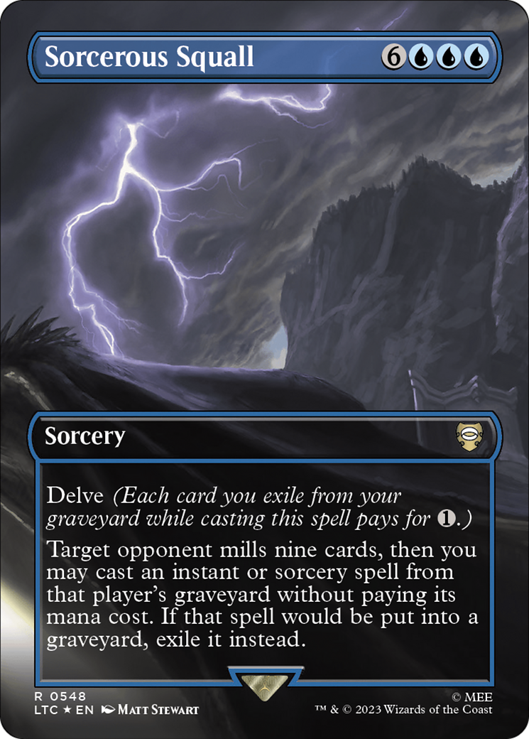 Sorcerous Squall (Borderless) (Surge Foil) (LTC-548) - Tales of Middle-earth Commander (Borderless) Foil