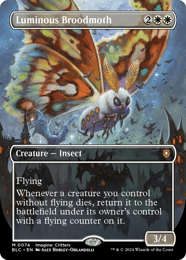 Luminous Broodmoth (BLC-074) - Bloomburrow Commander (Borderless) Foil