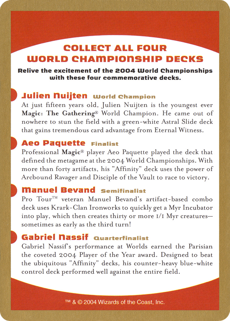 2004 World Championships Ad (WCD-000) - World Championship Decks 2004