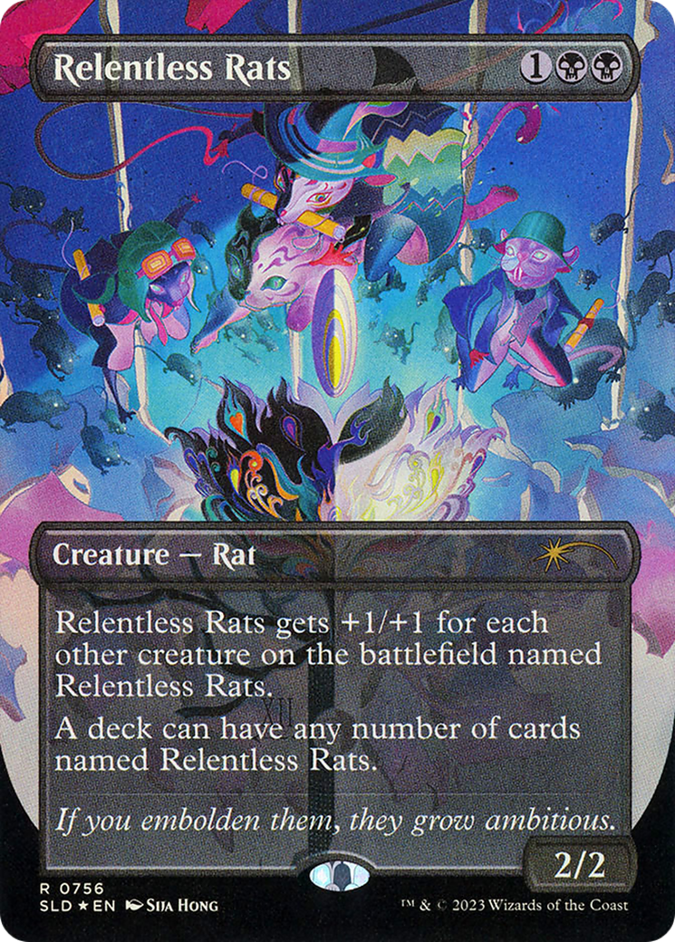 Relentless Rats (756) (SLD-756) - Secret Lair Drop (Borderless) Foil