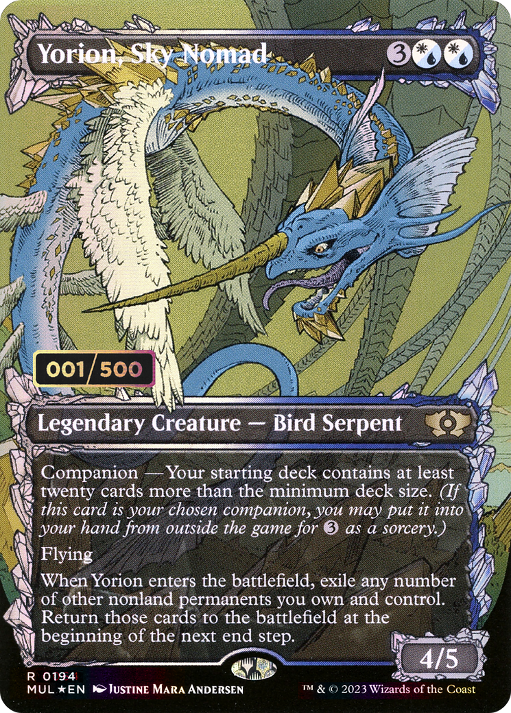 Yorion, Sky Nomad (Serial Numbered) (MUL-194Z) - Multiverse Legends: (Showcase) (Borderless) Foil