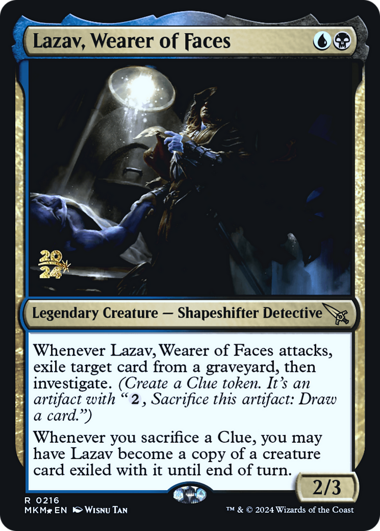 Lazav, Wearer of Faces (PRE-216S) - Murders at Karlov Manor Promos Foil