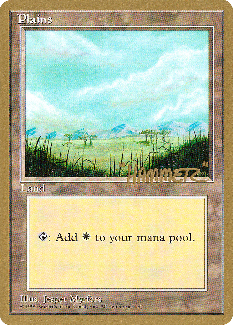 Plains (B) - 1996 Shawn "Hammer" Regnier (4ED) (WCD-SHR365) - Pro Tour Collector Set