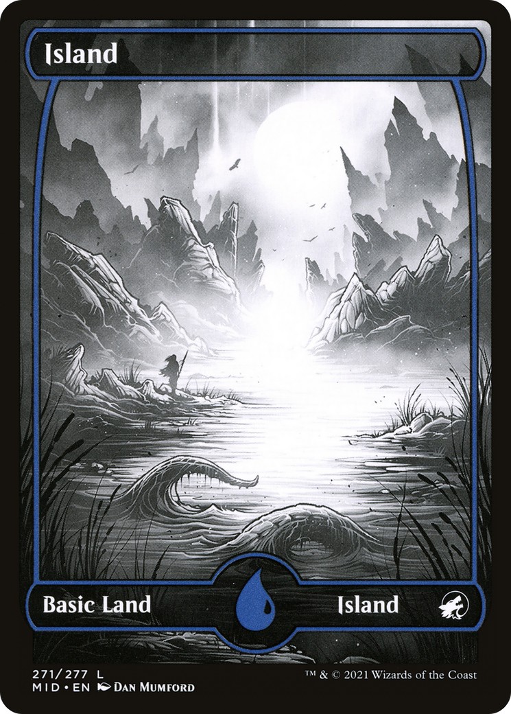 Island (271) (MID-271) - Innistrad: Midnight Hunt: (Full Art, Showcase) Foil