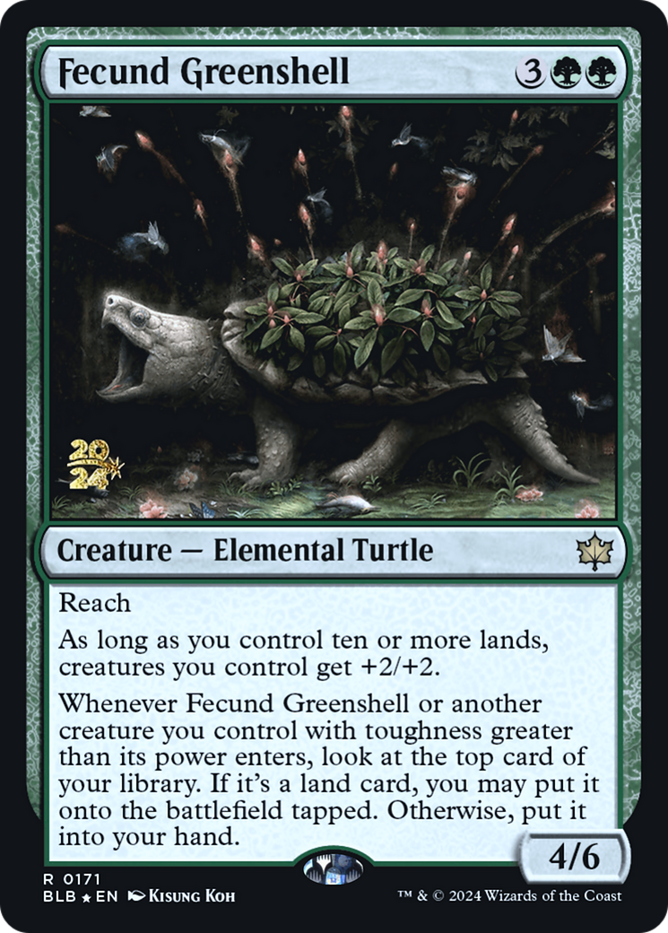 Fecund Greenshell (PRE-171S) - Bloomburrow Promos Foil