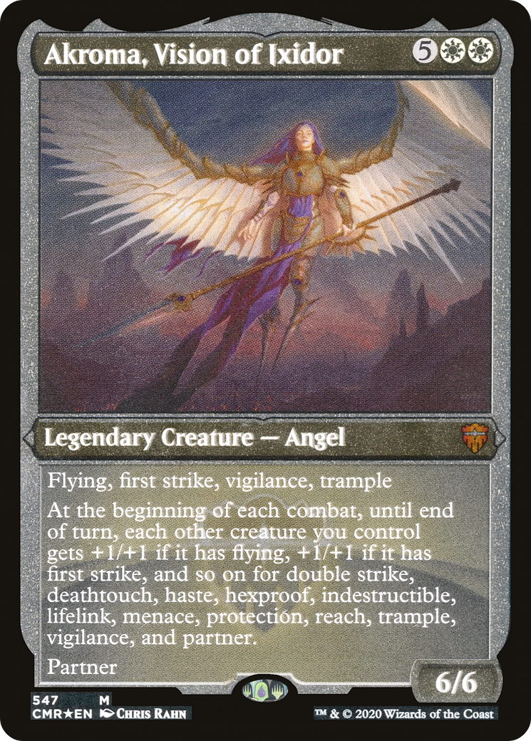 Akroma, Vision of Ixidor (Foil Etched) (CMR-547) - Commander Legends Foil