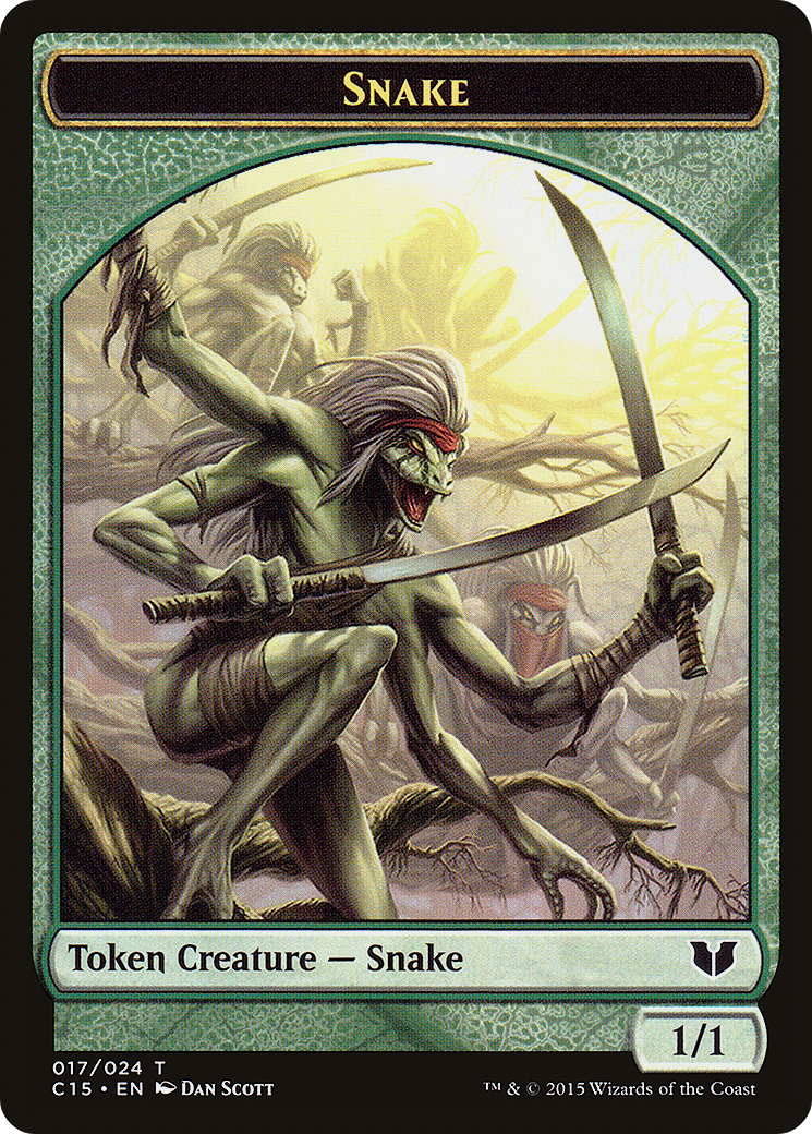Snake (017) // Saproling Double-Sided Token (C15-017) - Commander 2015 Tokens
