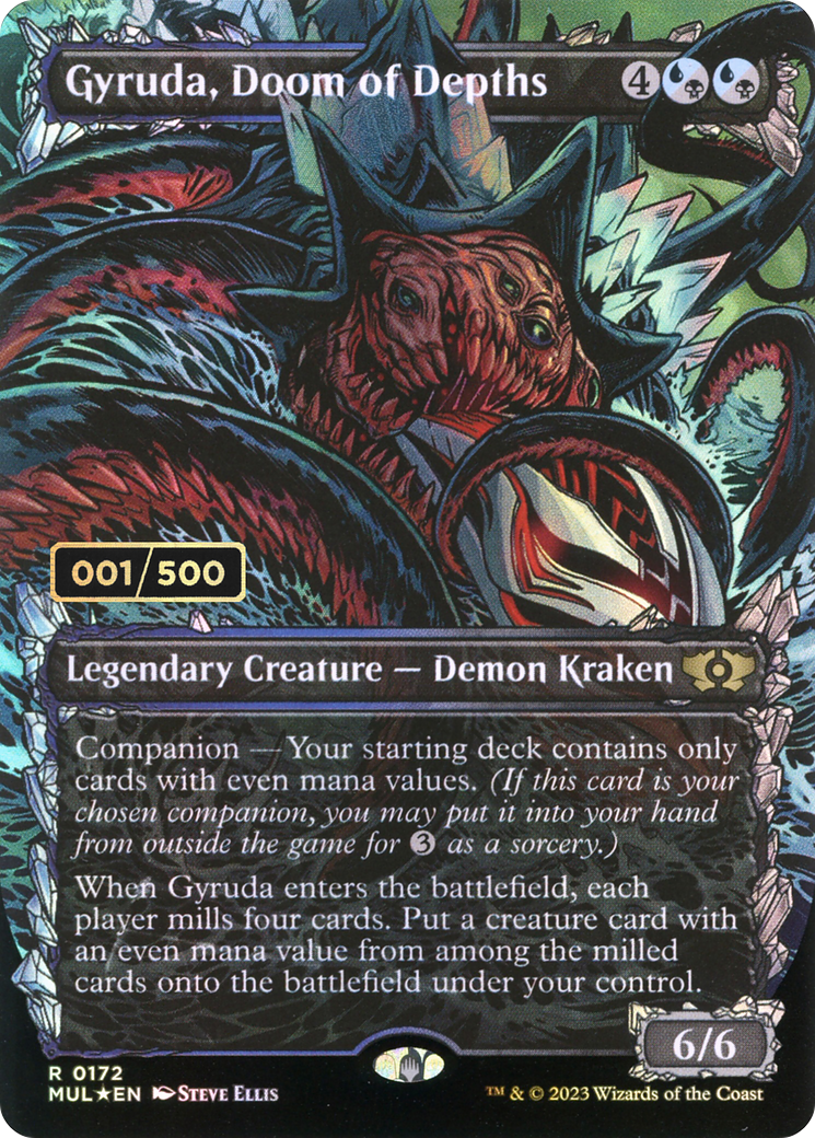 Gyruda, Doom of Depths (Serial Numbered) (MUL-172Z) - Multiverse Legends: (Showcase) (Borderless) Foil