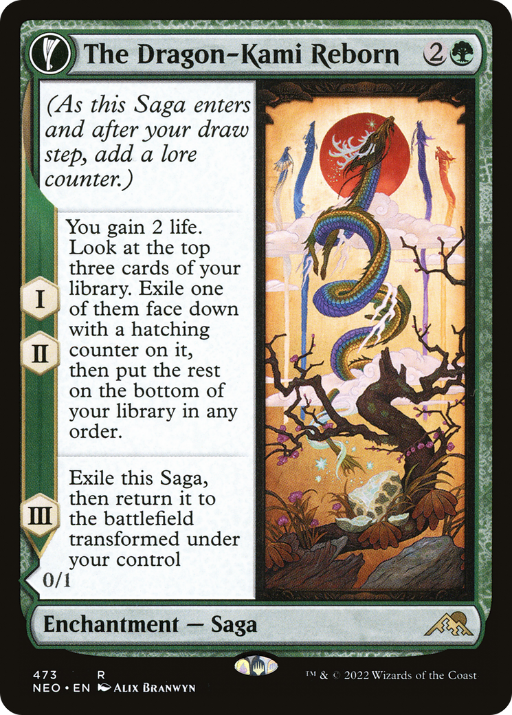 The Dragon-Kami Reborn (Extended Art) (NEO-473) - Kamigawa: Neon Dynasty: (Extended Art, fandfc, enchantment)