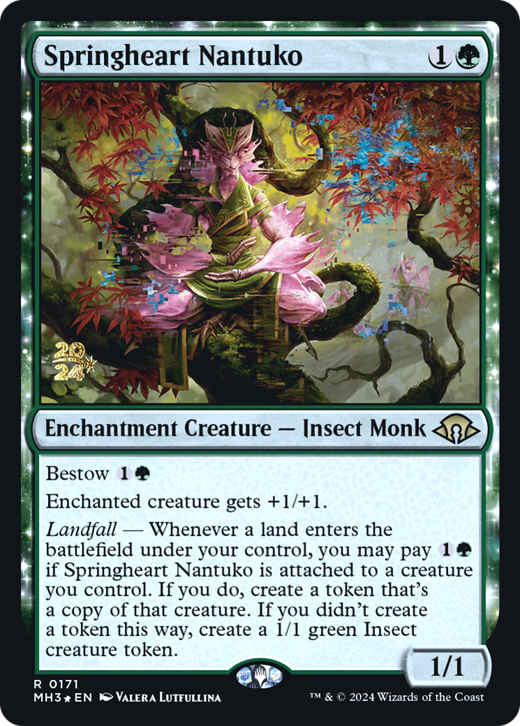 Springheart Nantuko (PRE-171S) - Modern Horizons 3 Promos: (enchantment) Foil