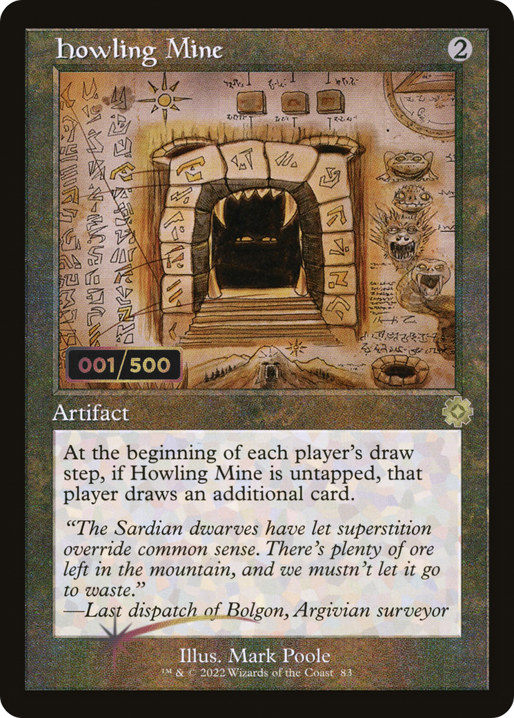 Howling Mine (Schematic) (Serial Numbered) (BRR-83Z) - The Brothers' War Retro Artifacts Foil