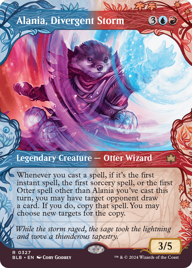 Alania, Divergent Storm (Showcase) (BLB-327) - Bloomburrow: (Showcase) (Borderless) Foil