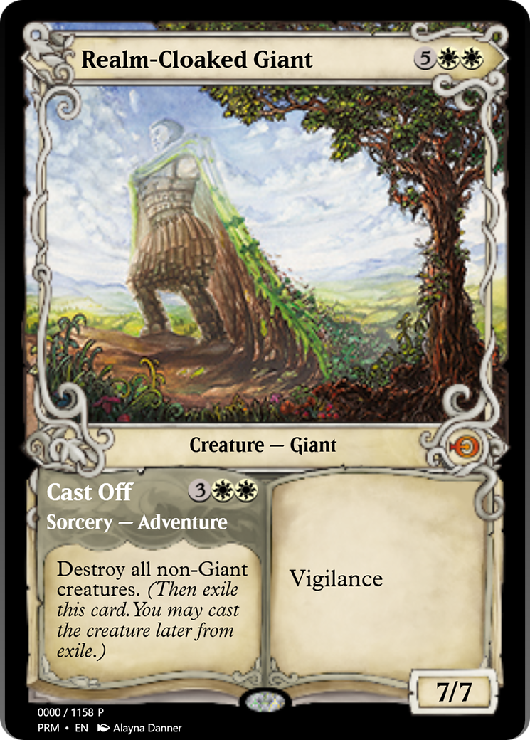 Realm-Cloaked Giant // Cast Off (PRM-78798) - Magic Online Promos Foil