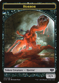 Horror // Zombie (Black) Double-sided Token (C14-015) - Commander 2014 Tokens
