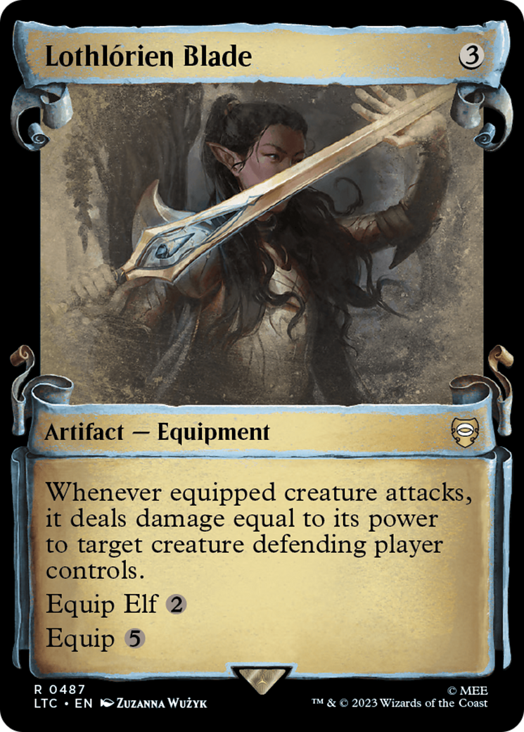 Lothlorien Blade (Showcase Scrolls) (LTC-487) - Tales of Middle-earth Commander: (Showcase) Foil