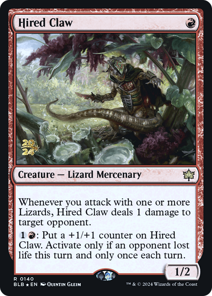 Hired Claw (PRE-140S) - Bloomburrow Promos Foil