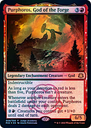 Purphoros, God of the Forge (JDG-008) - Judge Gift Cards 2022: (enchantment) Foil