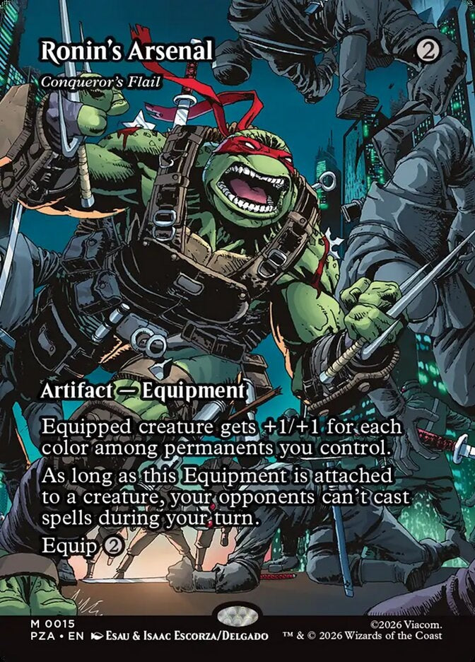 Ronin's Arsenal - Conqueror's Flail (Borderless) (PZA-015) - Teenage Mutant Ninja Turtles Eternal-Legal Foil
