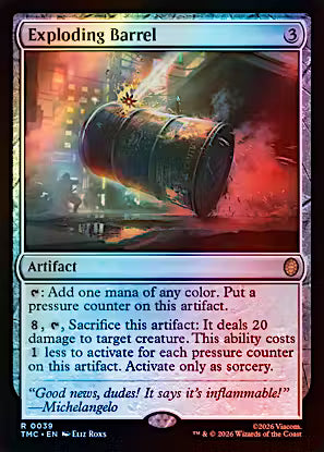 Exploding Barrel (Surge Foil) (TMC-039) - Commander: Teenage Mutant Ninja Turtles Foil